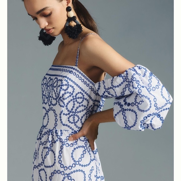 By Anthropologie Puff-Sleeve Eyelet Dress - Picture 3 of 13